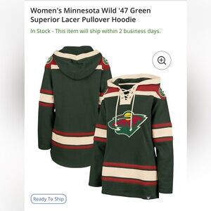 NWT! Minnesota Wild lace superior hoodie by Fanatics 🙌🏻